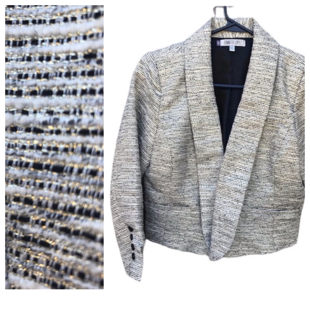 J Lo 90’s Metallic Jennifer Lopez black jacket Vintage